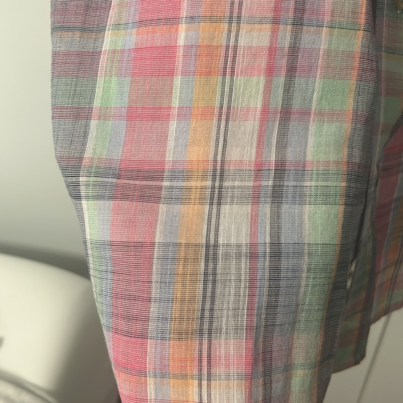 Lightweight Weatherproof Button Down Multicolored bright flannel pattern - Picture 2 of 4